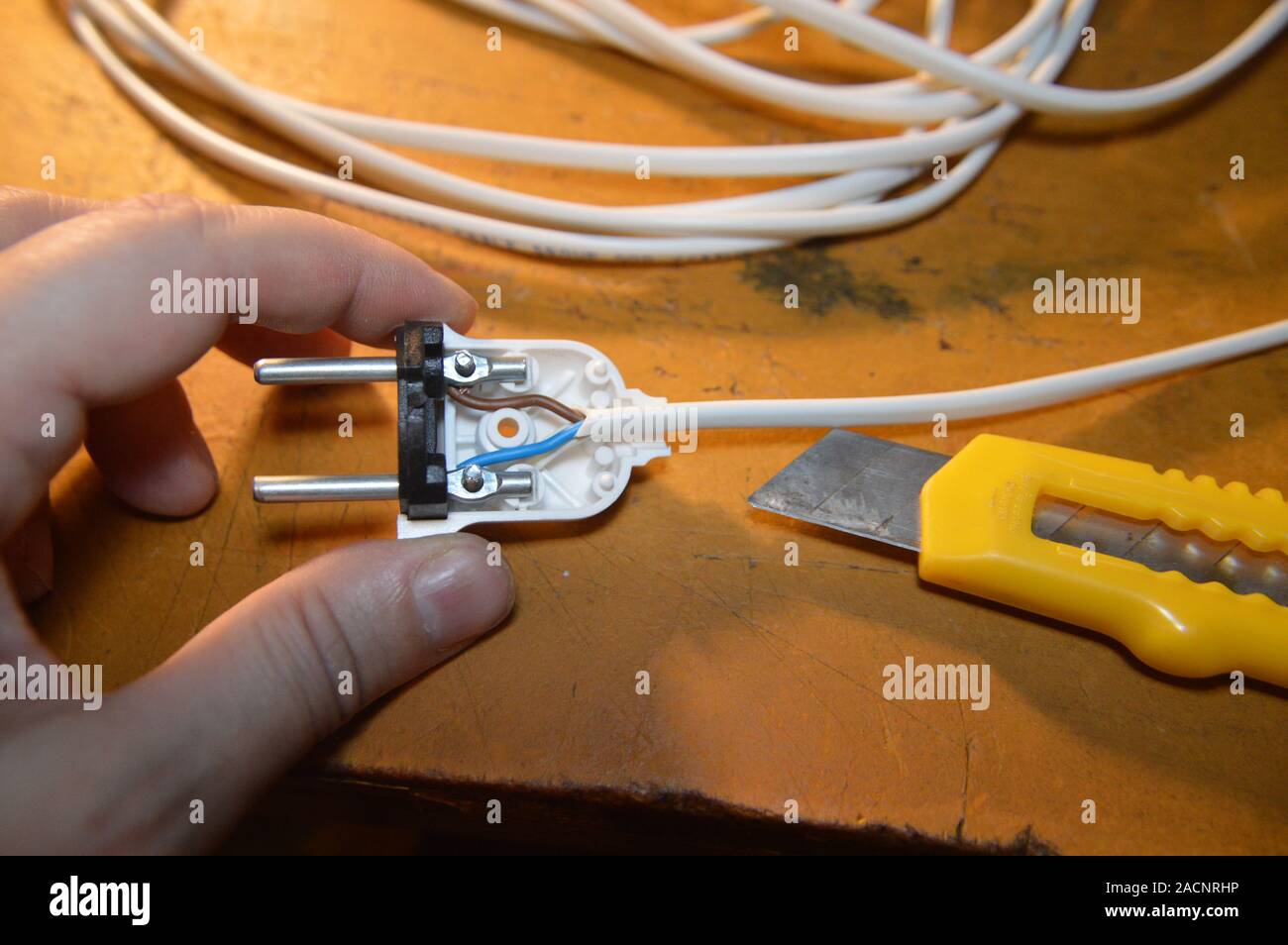 Installation of extension cords and sockets for electronic household