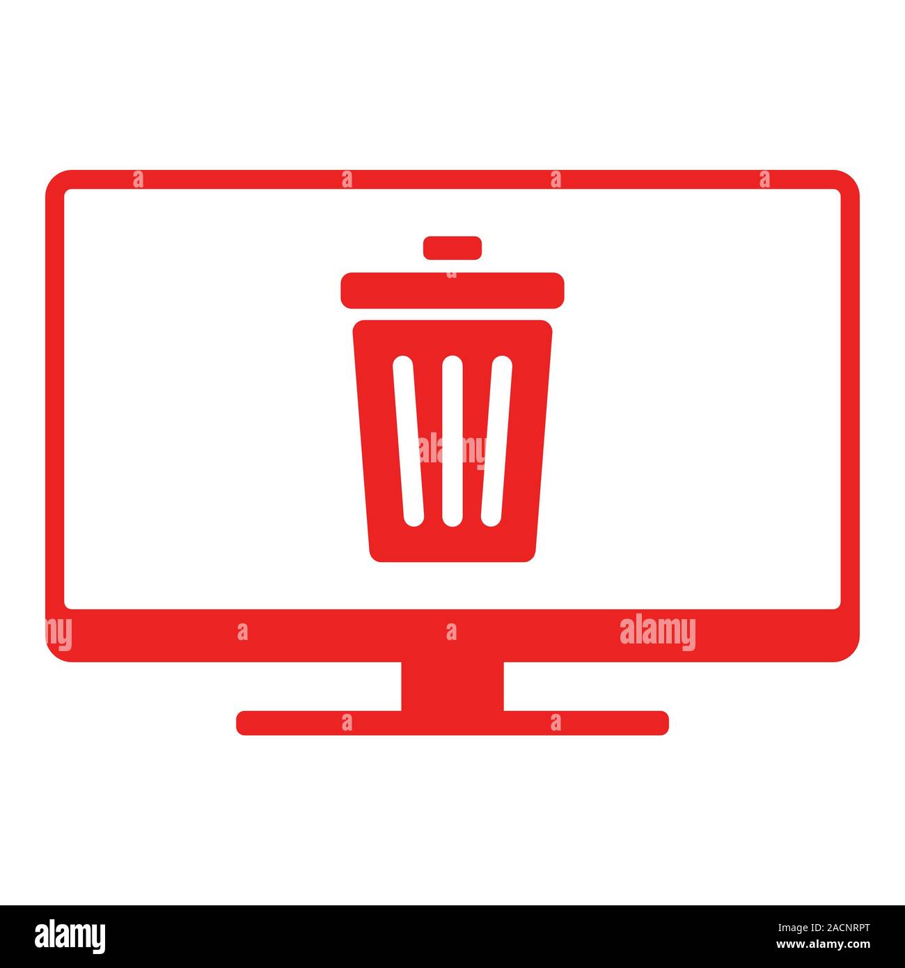 Garbage icon on red screen hi-res stock photography and images - Alamy