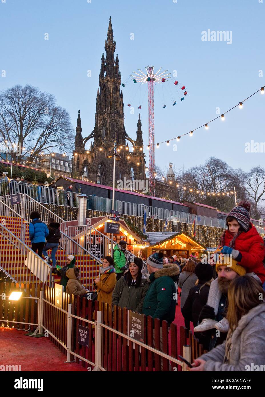 Edinburgh Christmas Market and Fair. Scotland Stock Photo