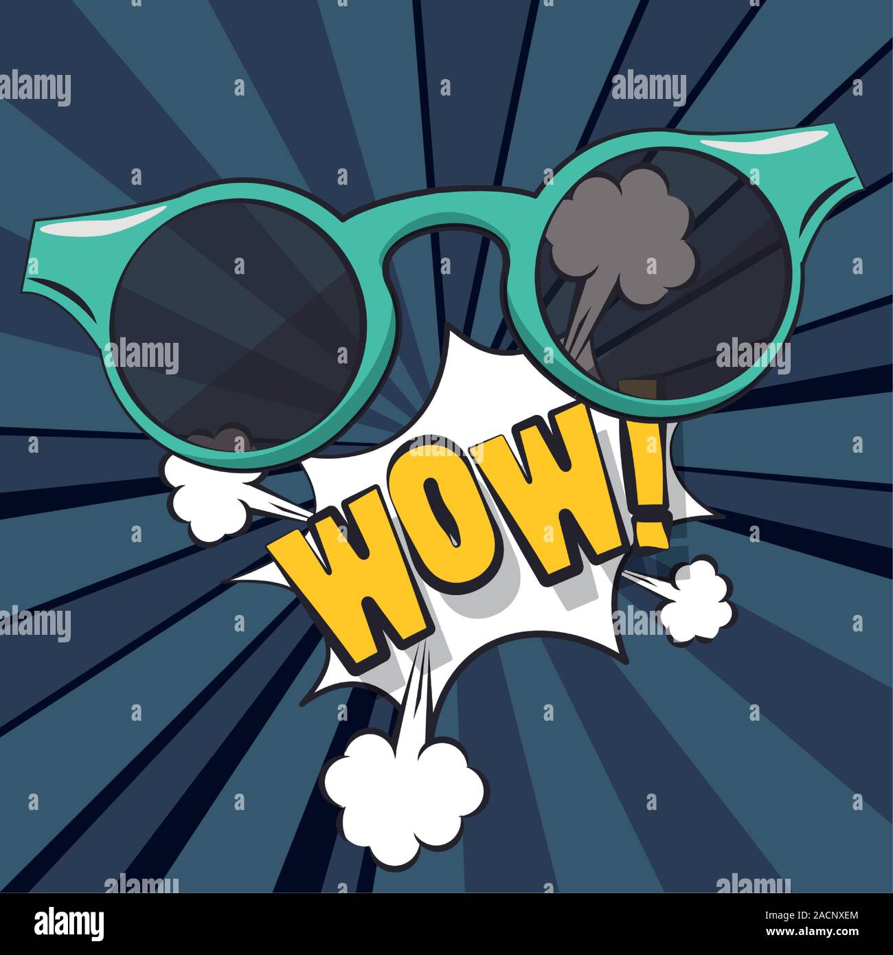 poster pop art style with sunglasses accessory Stock Vector Image & Art