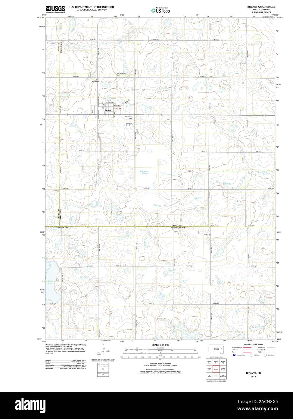 Map of bryant south dakota Cut Out Stock Images & Pictures Alamy