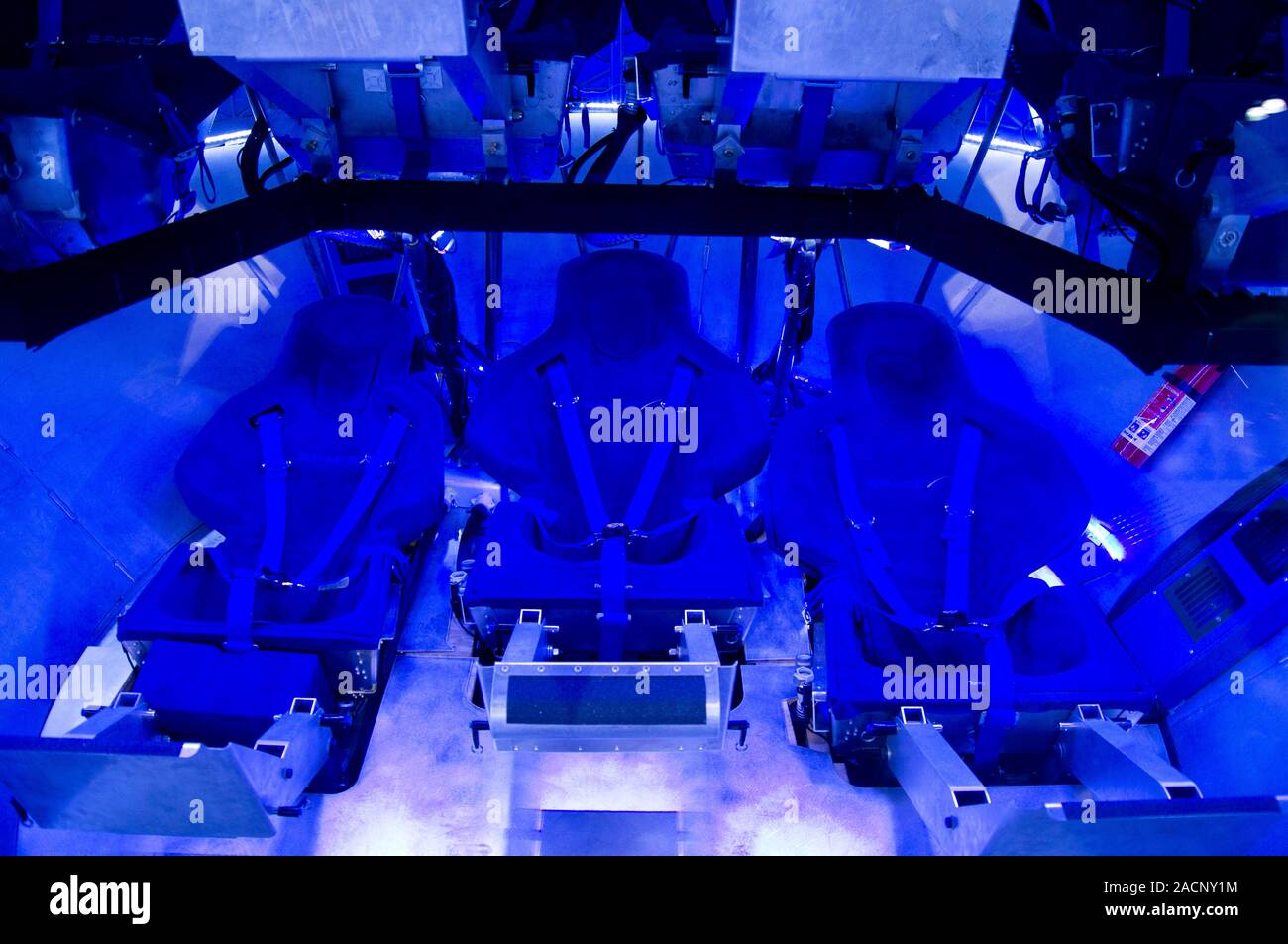 Dragon capsule interior. Photographed at LA Space Expo 2012 Stock Photo ...
