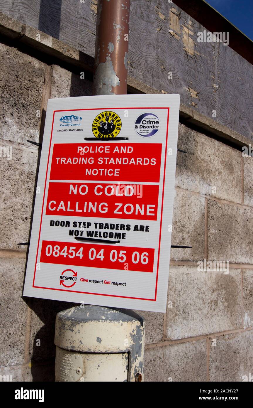 Anti 'cold calling' sign Stock Photo - Alamy