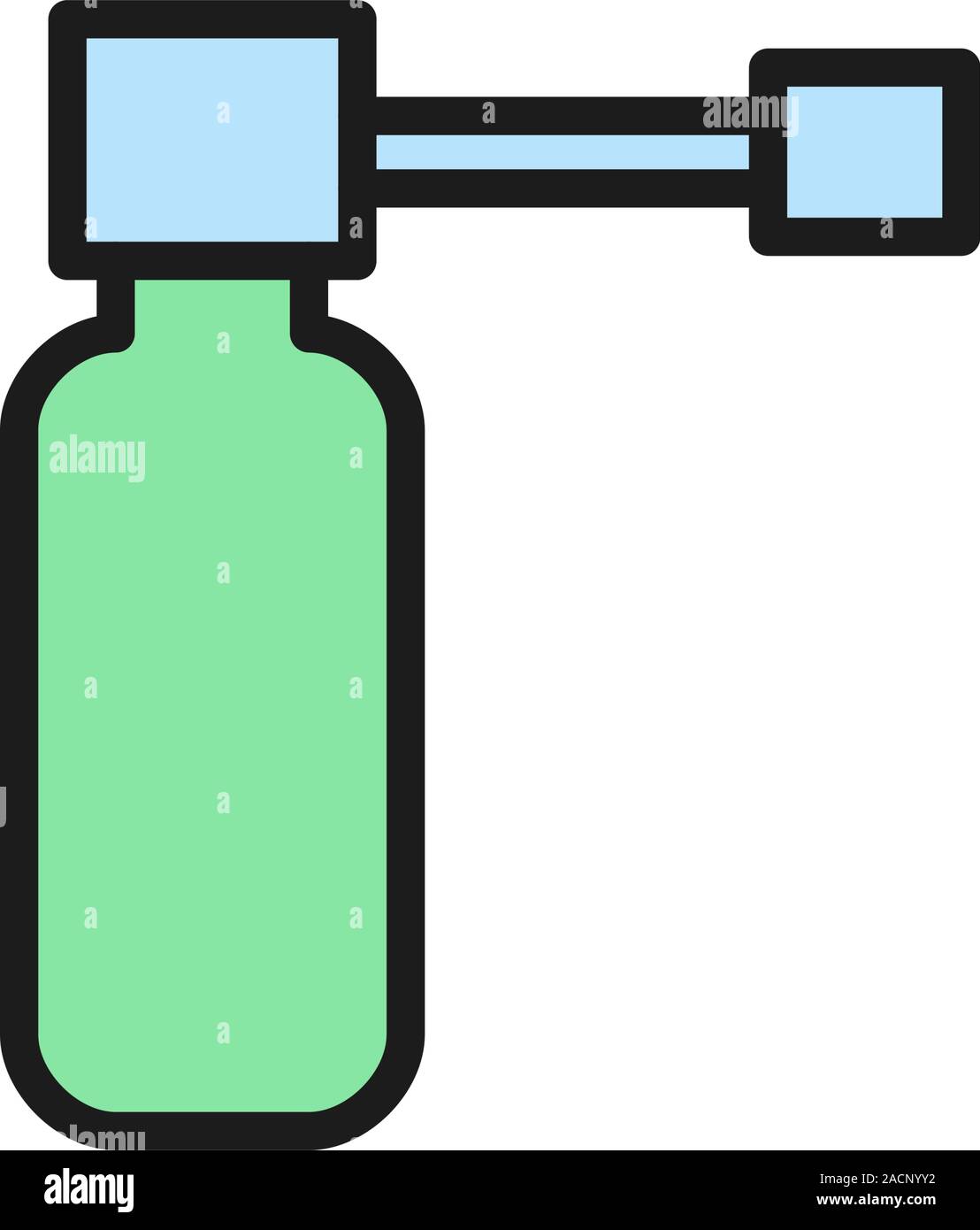Vector medicinal throat spray flat color icon. Stock Vector