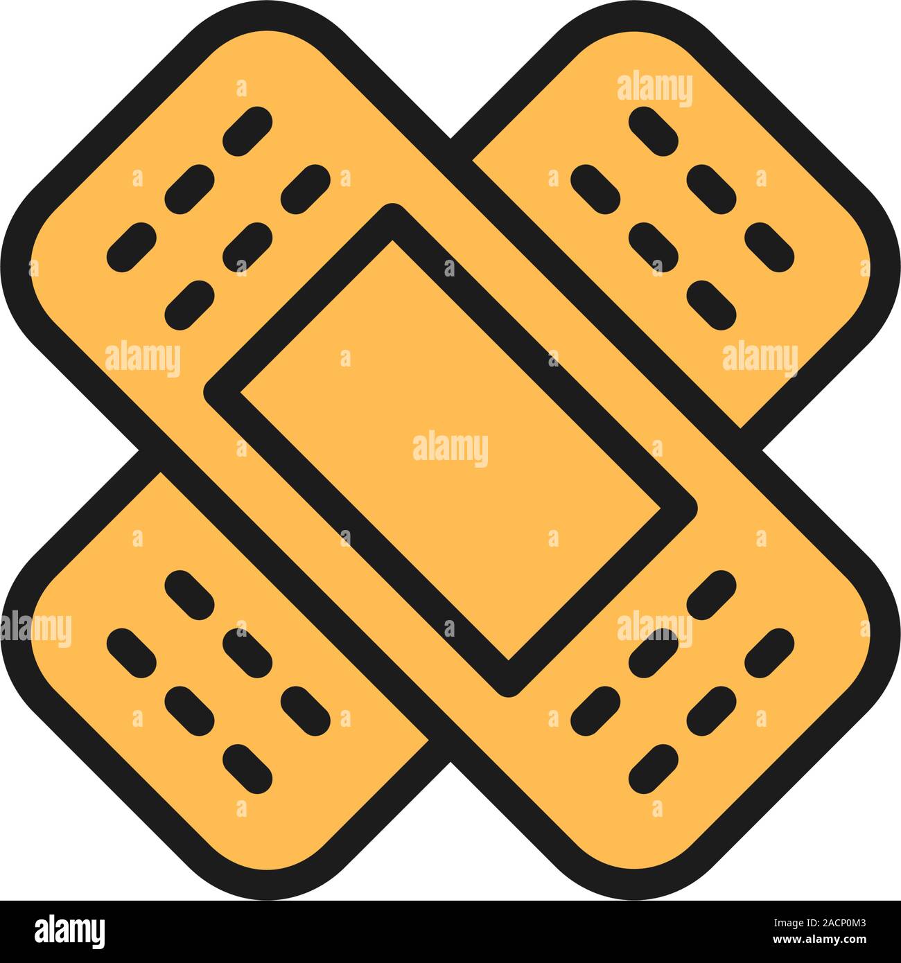 Adhesive plaster flat color icon. Isolated on white background Stock Vector