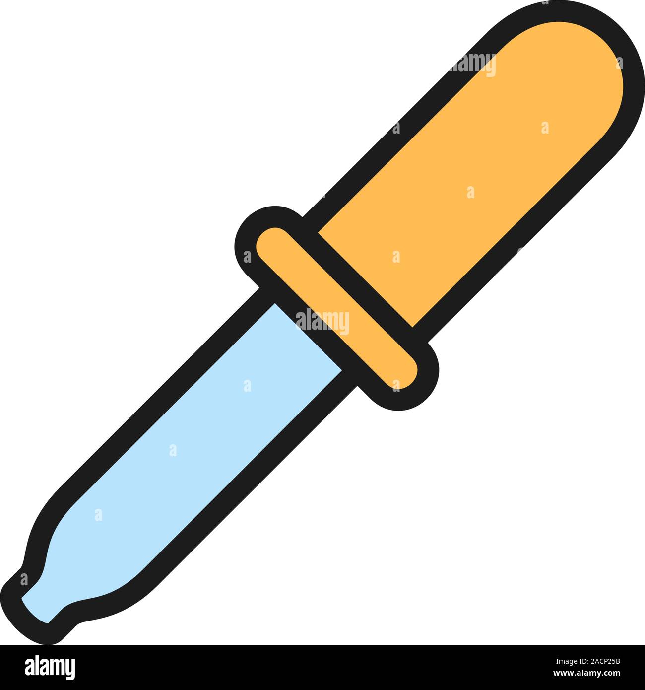 Dropper, pipette flat color icon. Isolated on white background Stock Vector