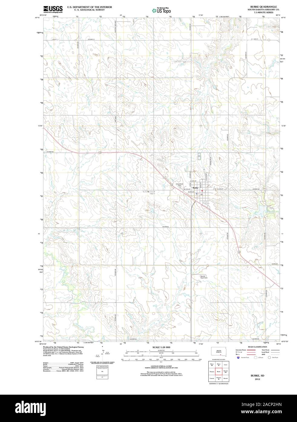 Burke south dakota map hi-res stock photography and images - Alamy