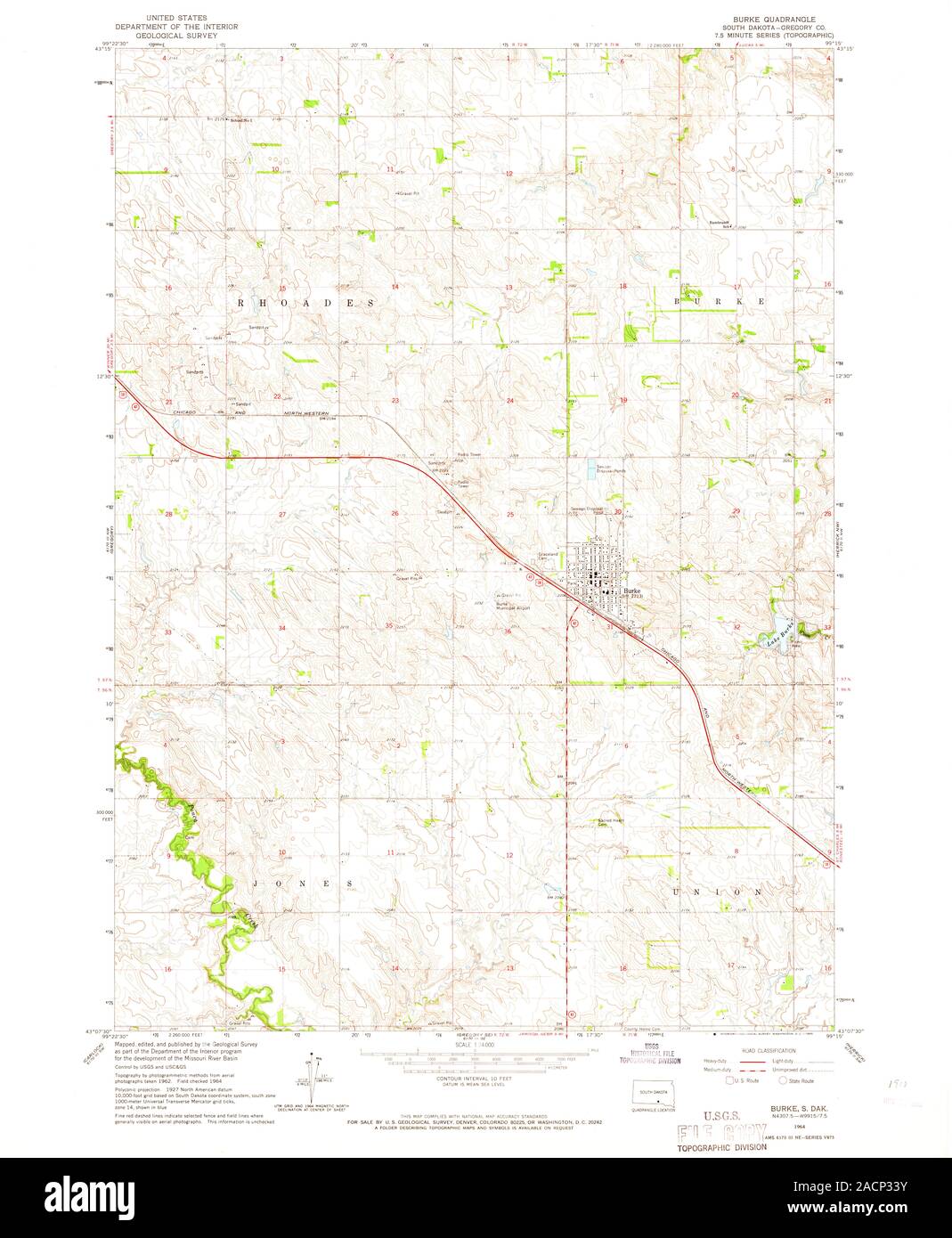 Burke south dakota map hires stock photography and images Alamy