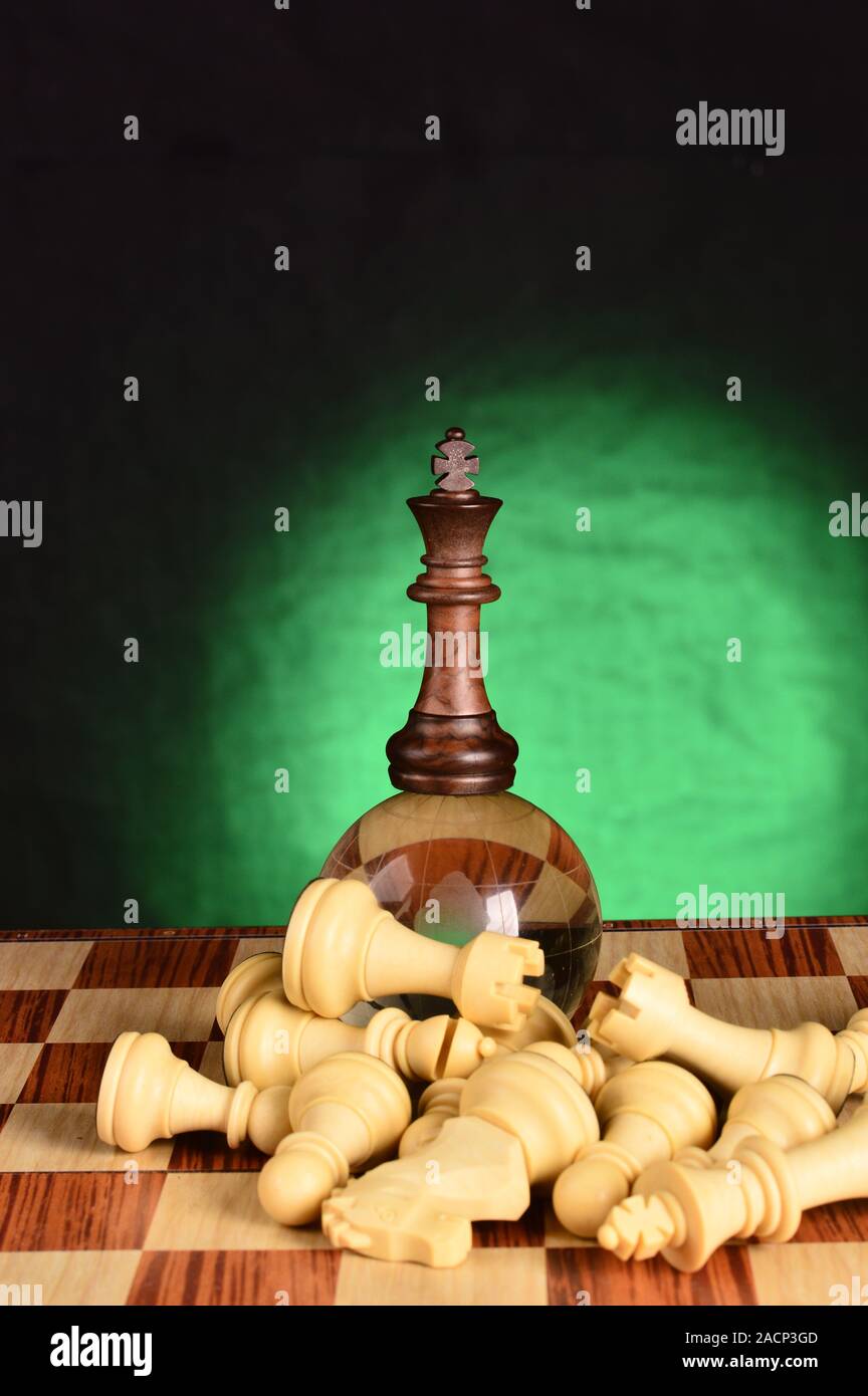 Pieces of chess game on the chessboard Stock Photo Alamy