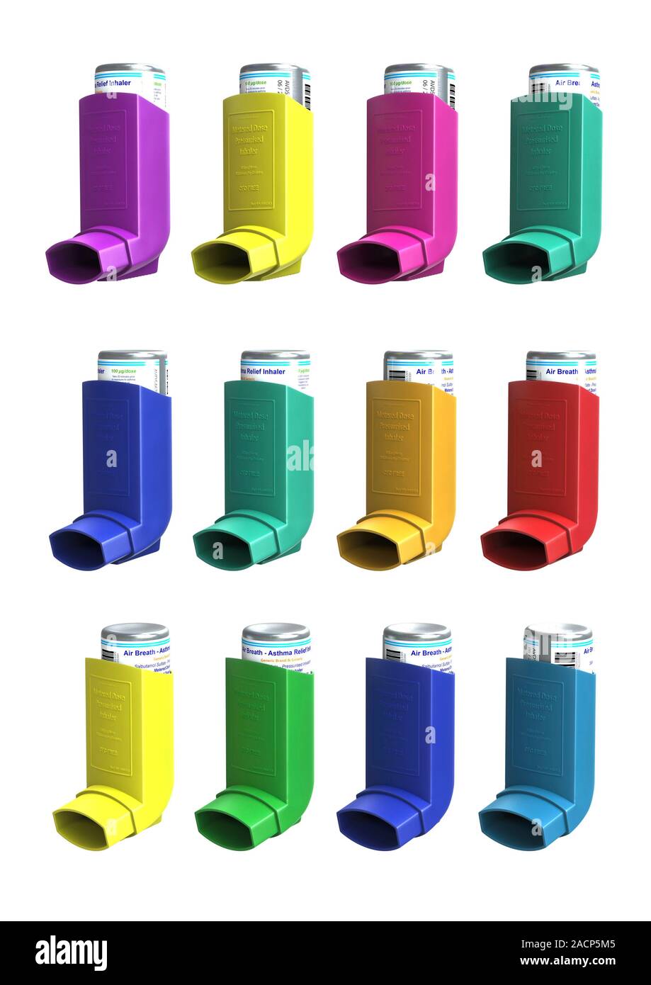 Asthma inhalers. These pumps dispense a bronchodilator drug to relieve