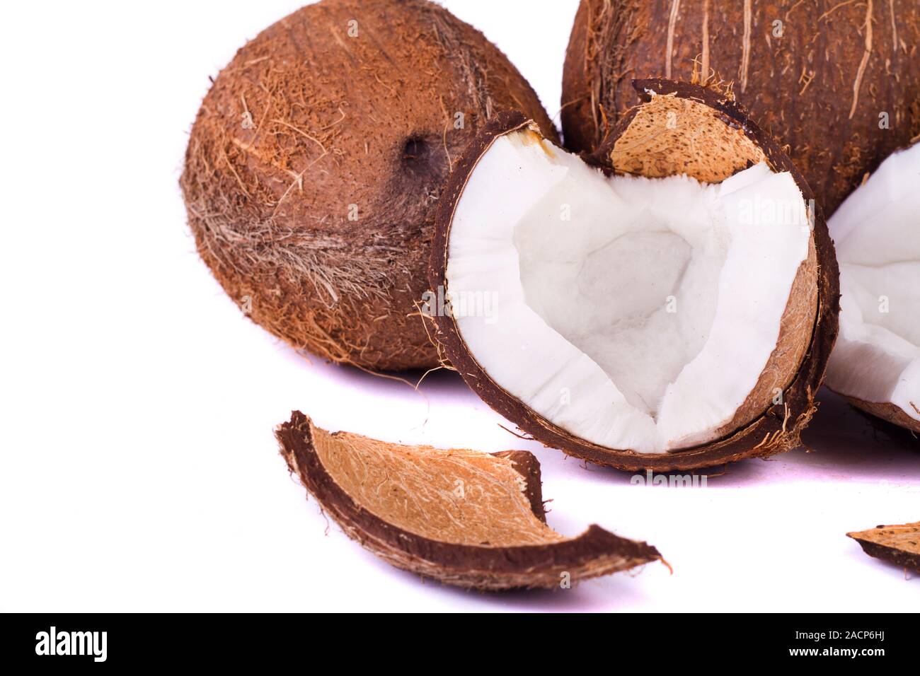 coconuts on white Stock Photo Alamy