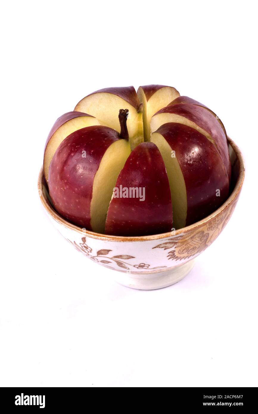 red apple sliced Stock Photo
