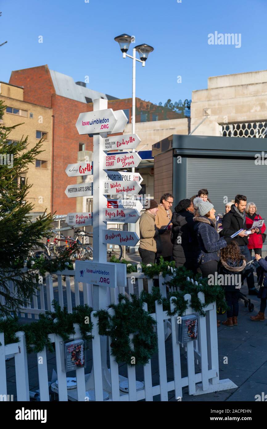 Christmas Carols at Wimbledon Station Stock Photo Alamy