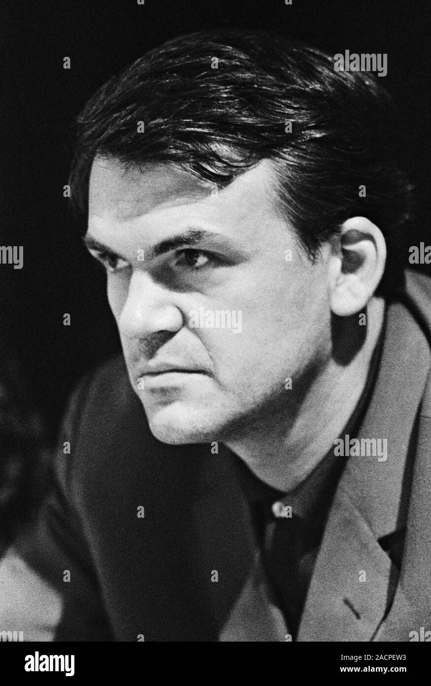***FILE PHOTO*** Milan Kundera, a Czech-born author living in France, has regained Czech citizenship after 40 years, daily Pravo writes on December 3, 2019, adding that Czech ambassador Petr Drulak handed the relevant document to him in his Paris apartment on November 28. ORIGINAL CAPTION: Writer Milan Kundera attends the 4th congress of the Czechoslovak Writers' Union in Prague, Czech Republic, on June 27, 1967. (CTK Photo/Jovan Dezort) Stock Photo