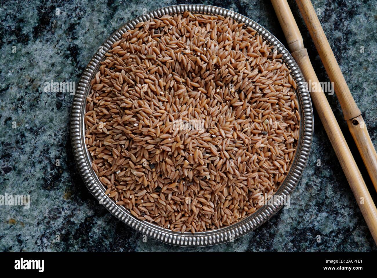 Rice grains in a bowl, India Stock Photo Alamy