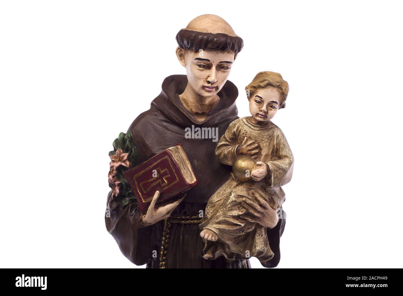 Ceramic monk with child Stock Photo