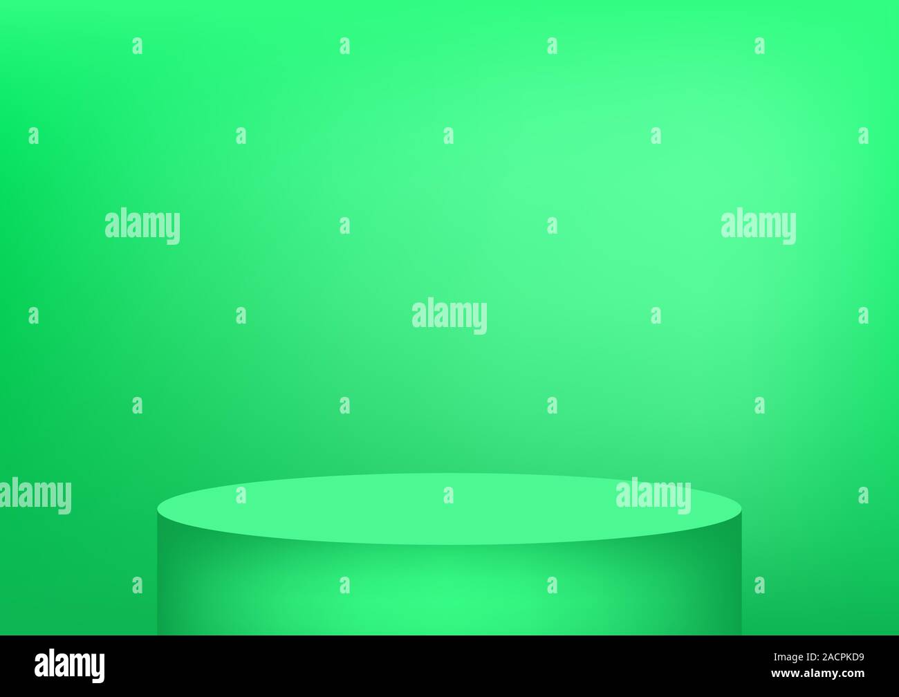 Empty podium studio green background for product display with copy ...