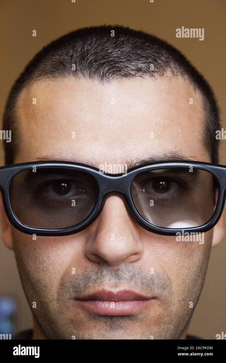 Man face with glasses Stock Photo