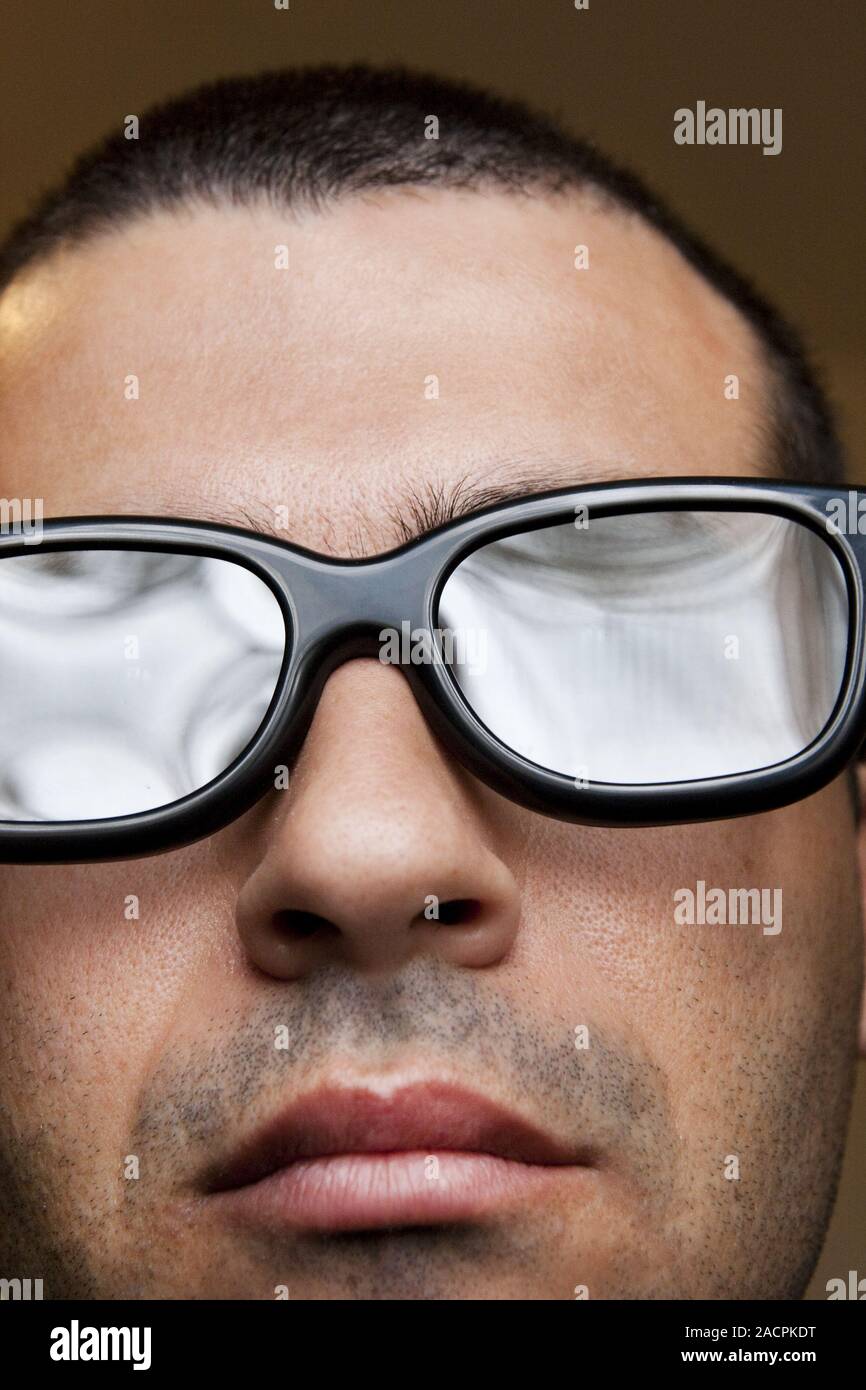 Man face with glasses Stock Photo