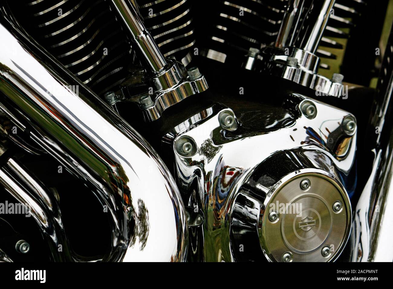 Motorcycle engine detail Stock Photo