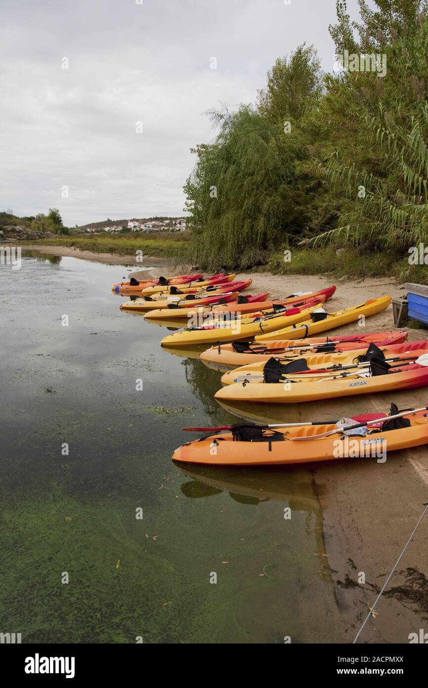 kayak boats Stock Photo