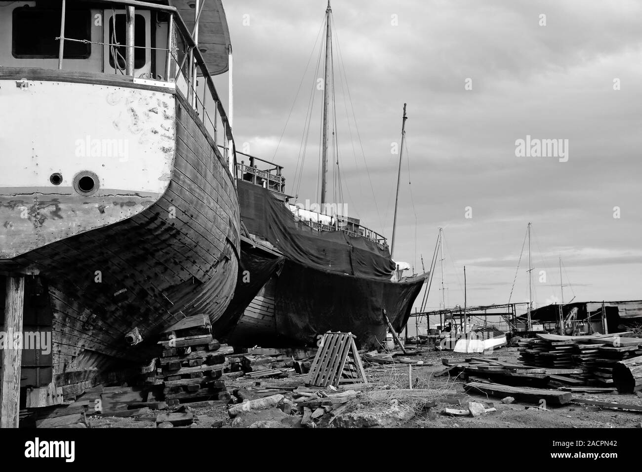 Abandoned Shipyard Stock Photo