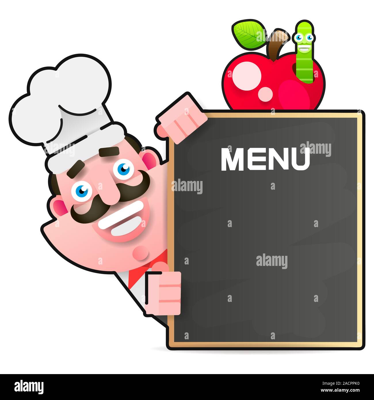 Cartoon Menu Vector Character Templates For Cover Design. Set Of Vector