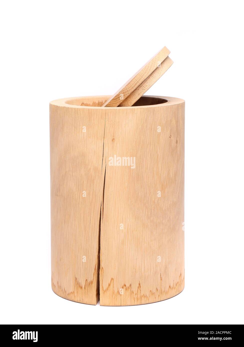 Birch bark container with open top Stock Photo