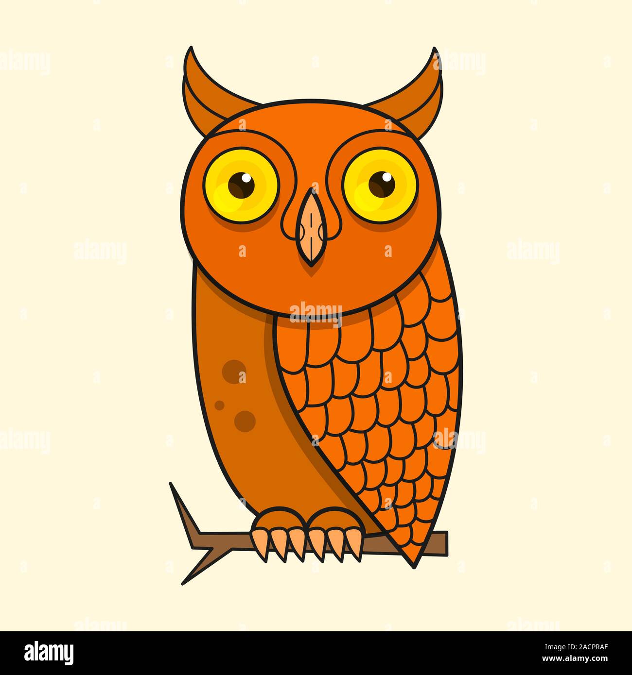 Owl In Abstract Style. Vector Template. Vector Graphic. Creative Line-art. Stock Vector