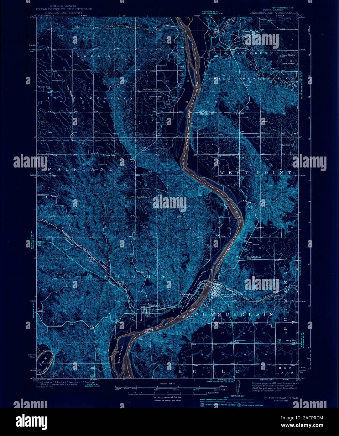 Chamberlain south dakota map hires stock photography and images Alamy
