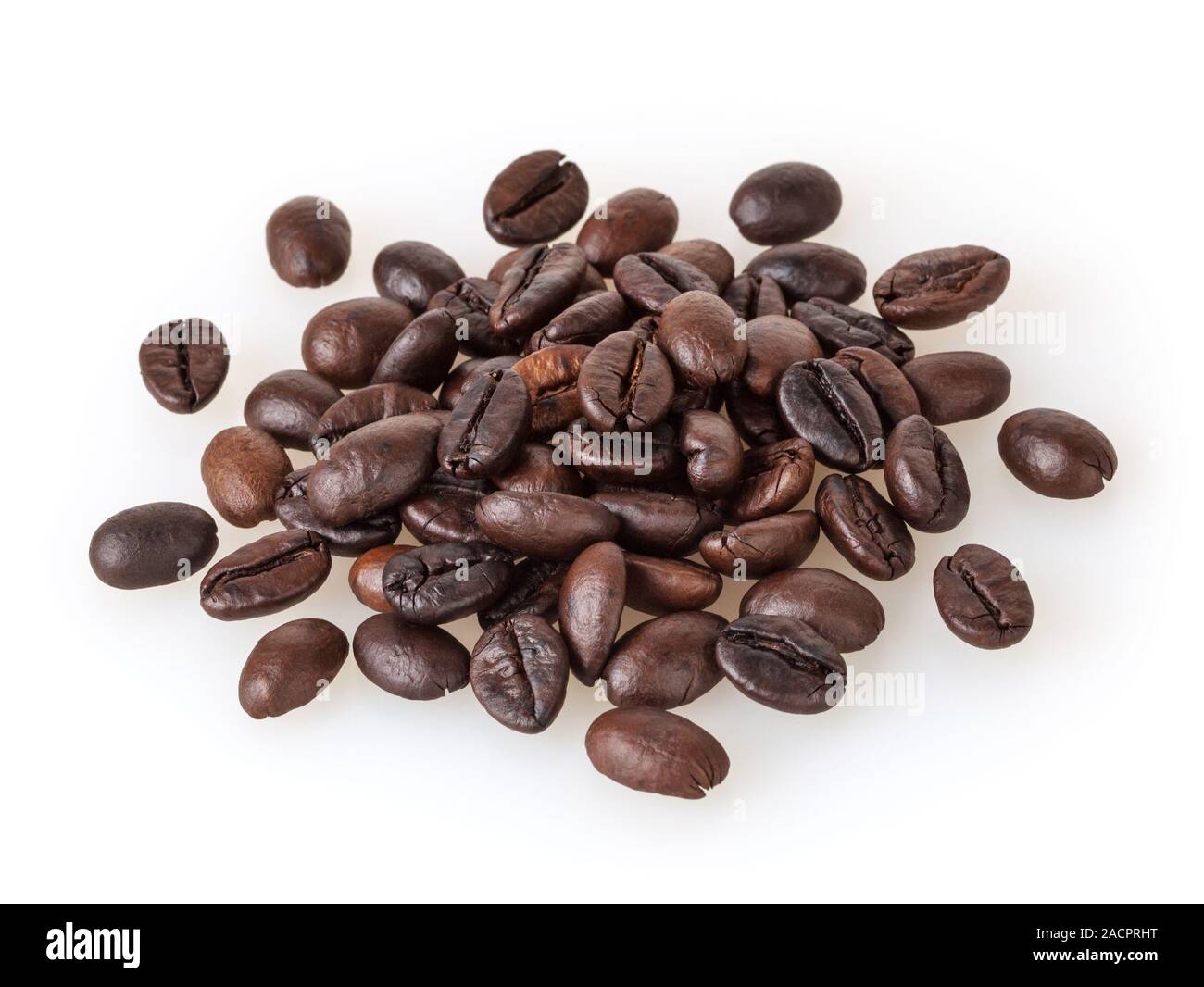 Roasted coffee beans isolated on white background Stock Photo - Alamy