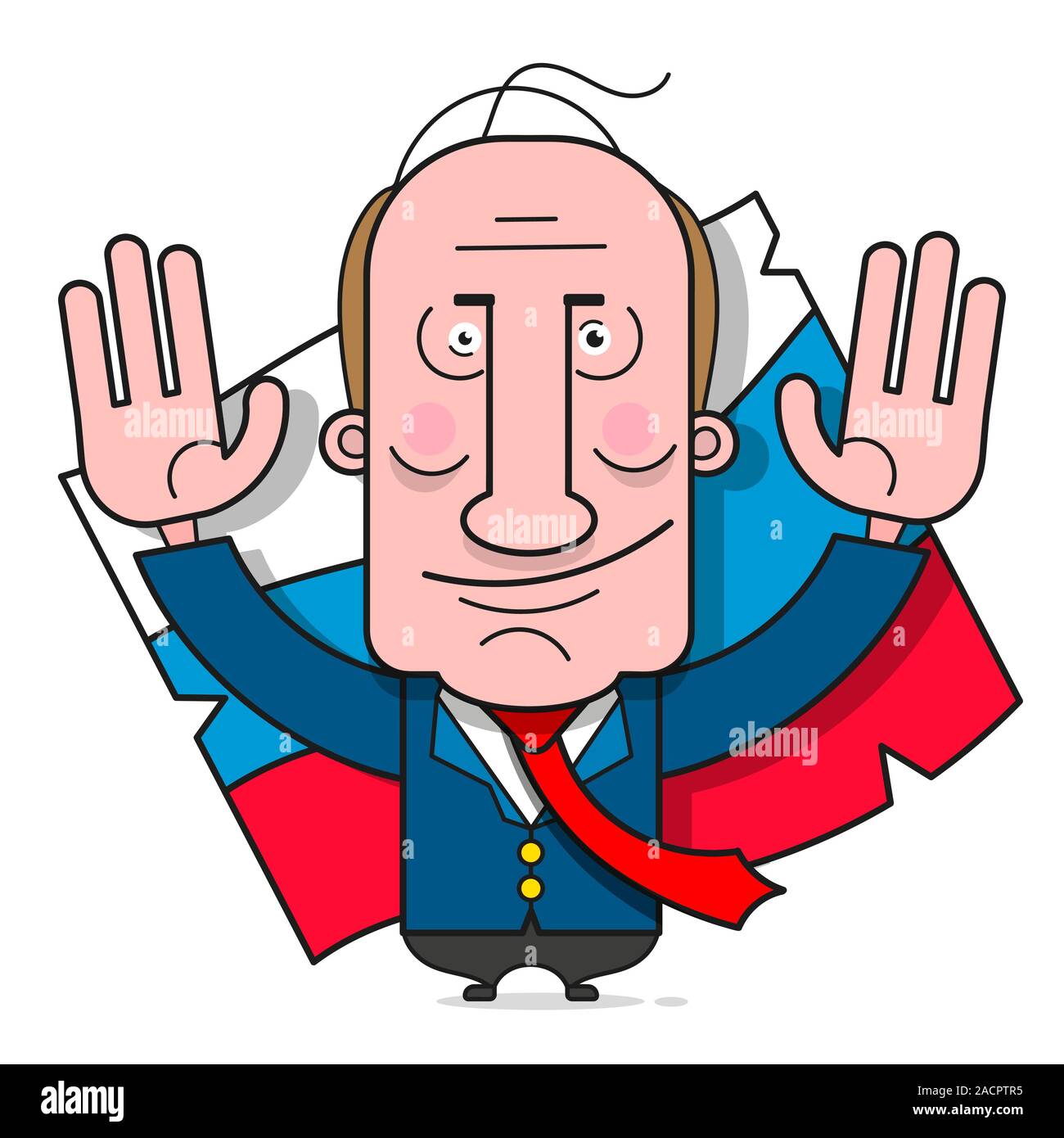 Putin, A Great Design For Any Purpose. Russian Flag Vector. Illustration Of The Russian Flag. Crisis In Russia. Sanctions. Vector Cartoon Cartoon. War Stock Vector