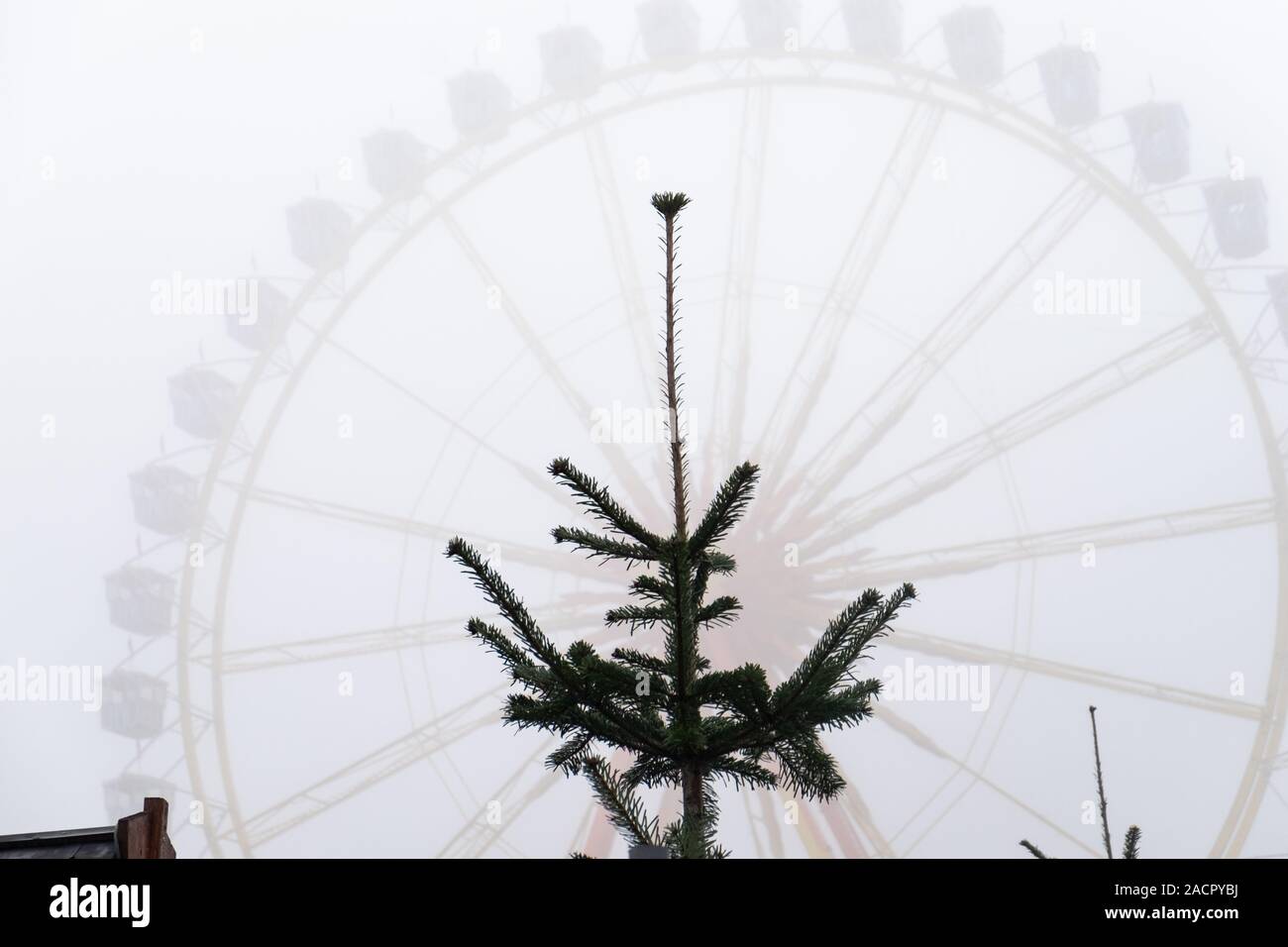 Winterdom im Nebel Stock Photo