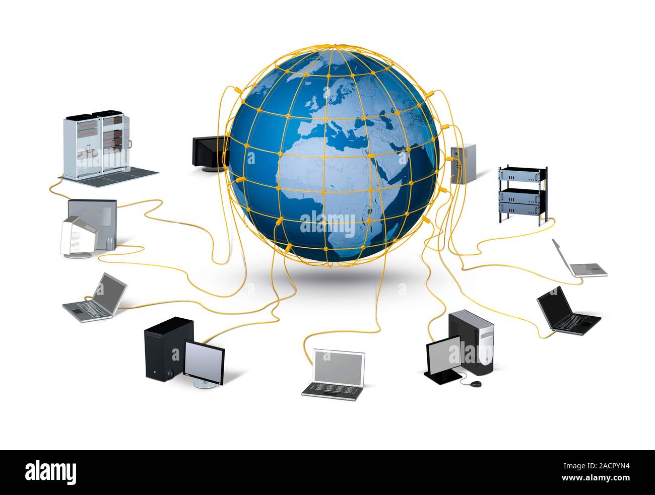 Internet, conceptual computer artwork. Stock Photo