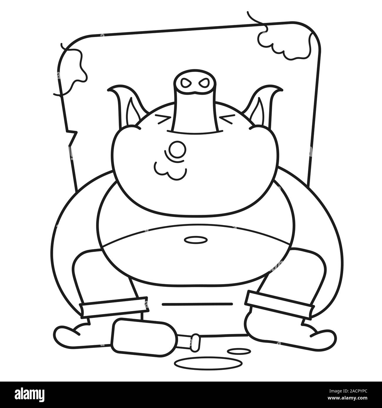 Abstract Template With Pig Coloring On White Background Vector Banner Poster Design Graphic Vector Art Vector Drawing Animal Cartoon Character Stock Vector Image Art Alamy