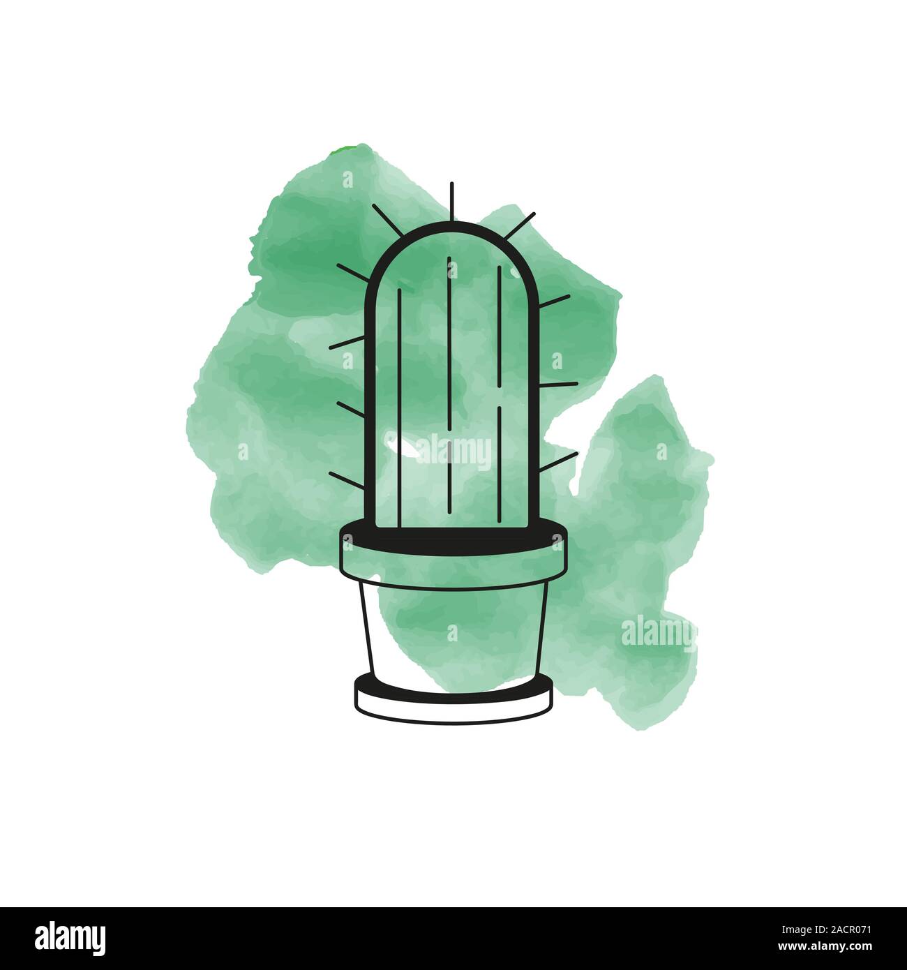 Cactus Print. Vector Illustration On White Background Stock Vector