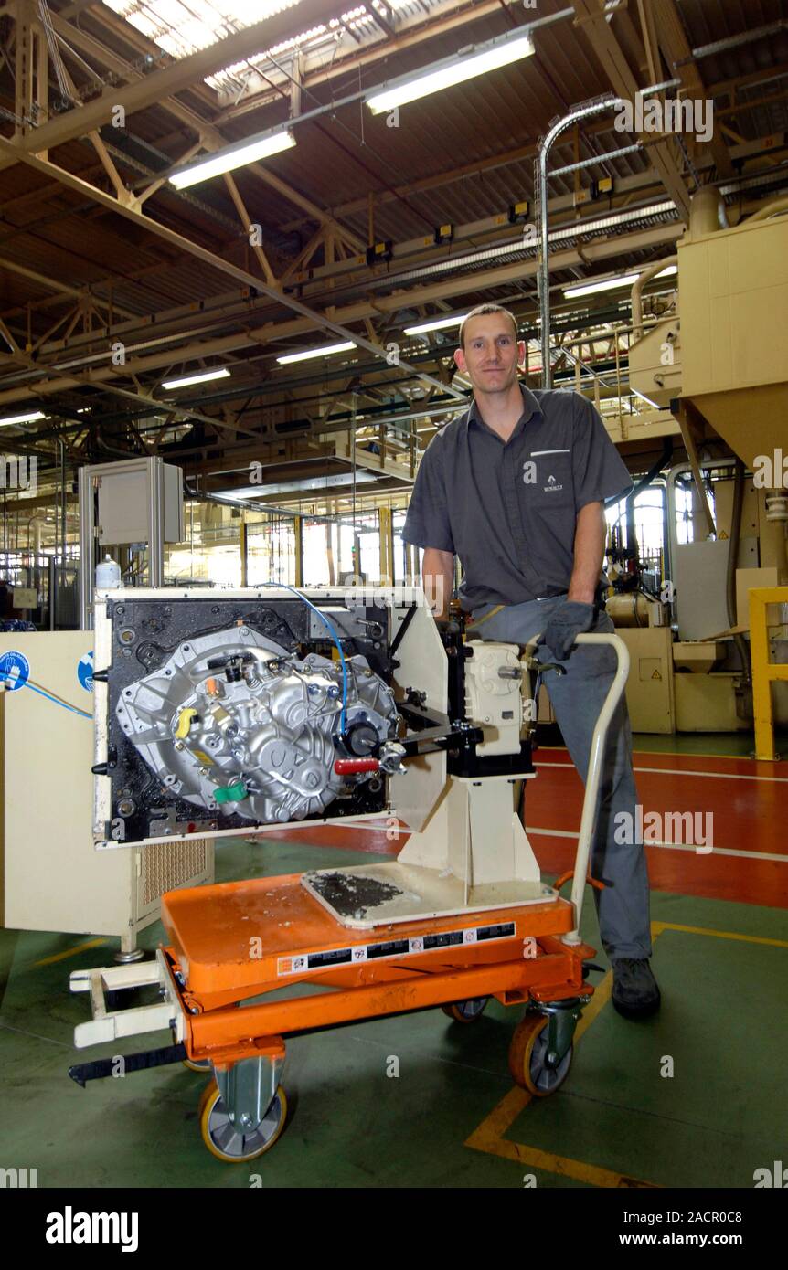 Car spare parts factory. Worker in the Renault spare parts factory, GrandCouronne, France Stock