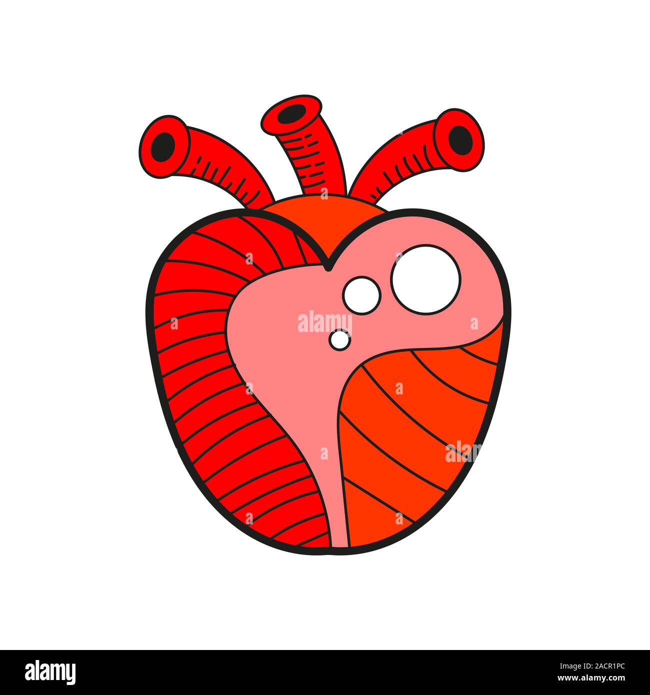 Illustration With Red Heart On White Background Stock Vector Image ...