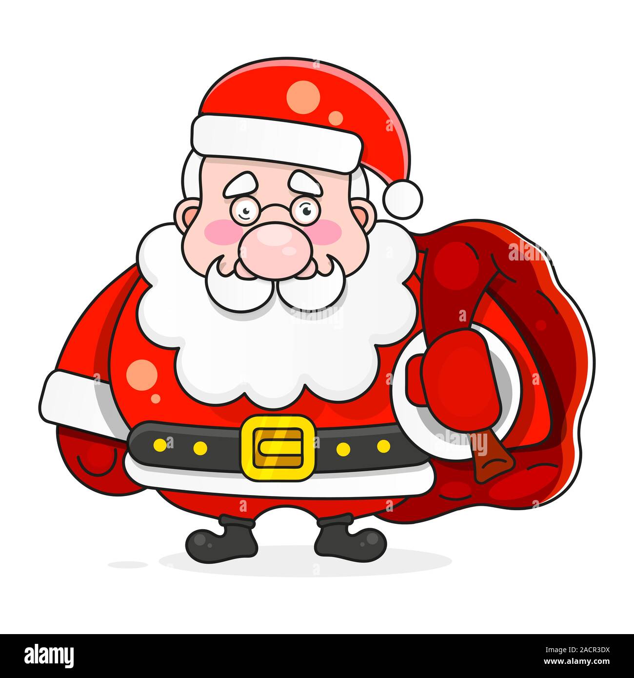 Illustration of Santa Claus carrying sack full of gifts Stock Vector ...