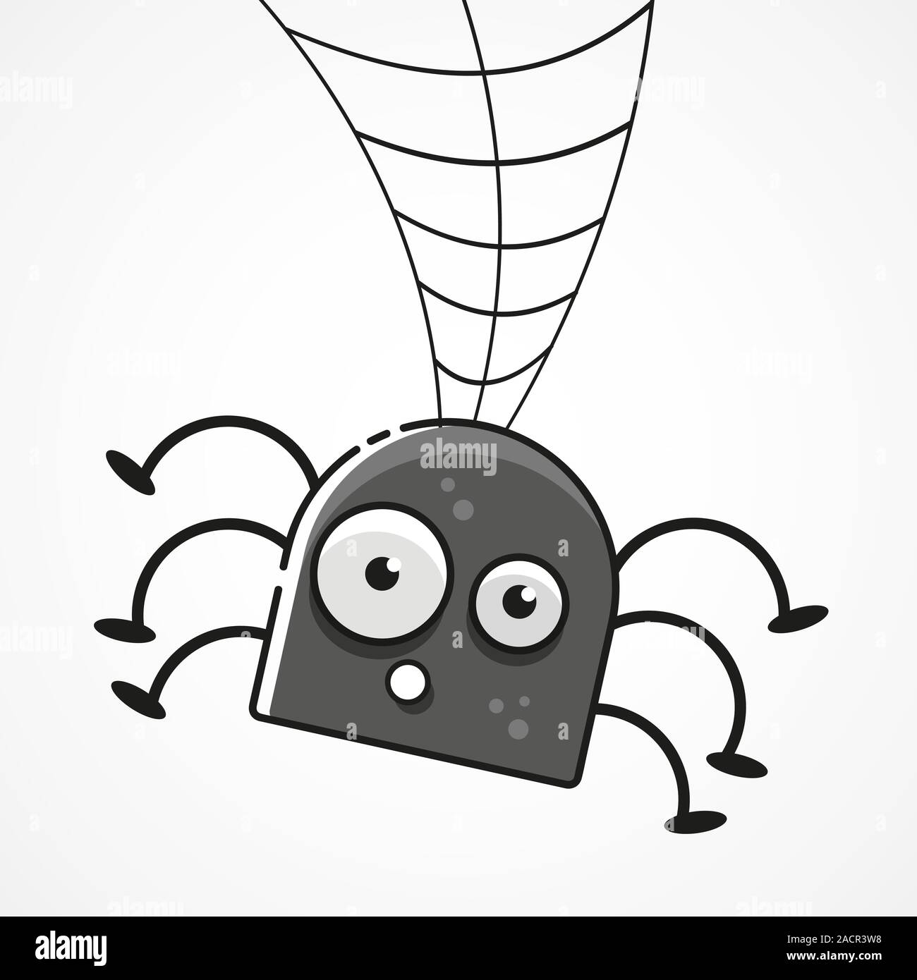 Cute Spider And Webs Over Gray Background Vector Stock Vector
