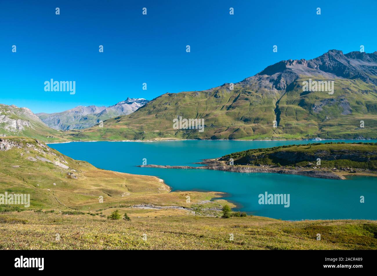 Mont Cenis artificial lake (1974 m), Savoie (73), Auvergne-Rhone-Alpes region, France Stock Photo