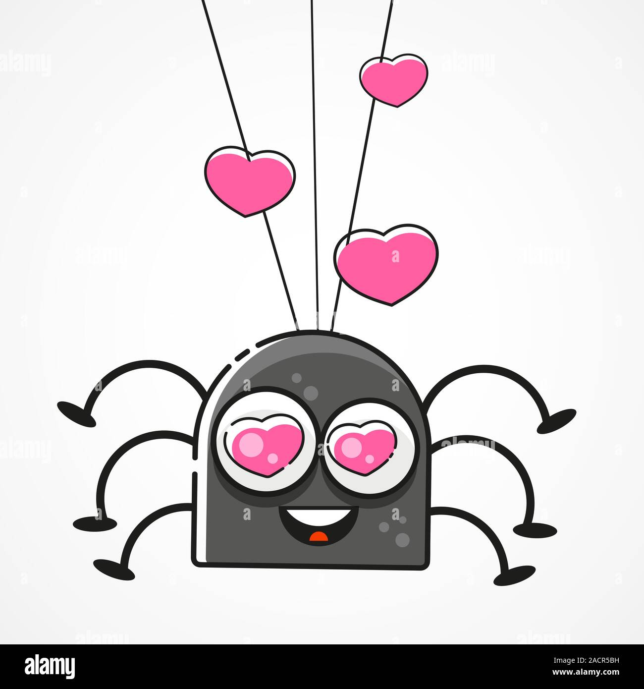 Cute Spider And Webs Over Gray Background Vector Stock Vector