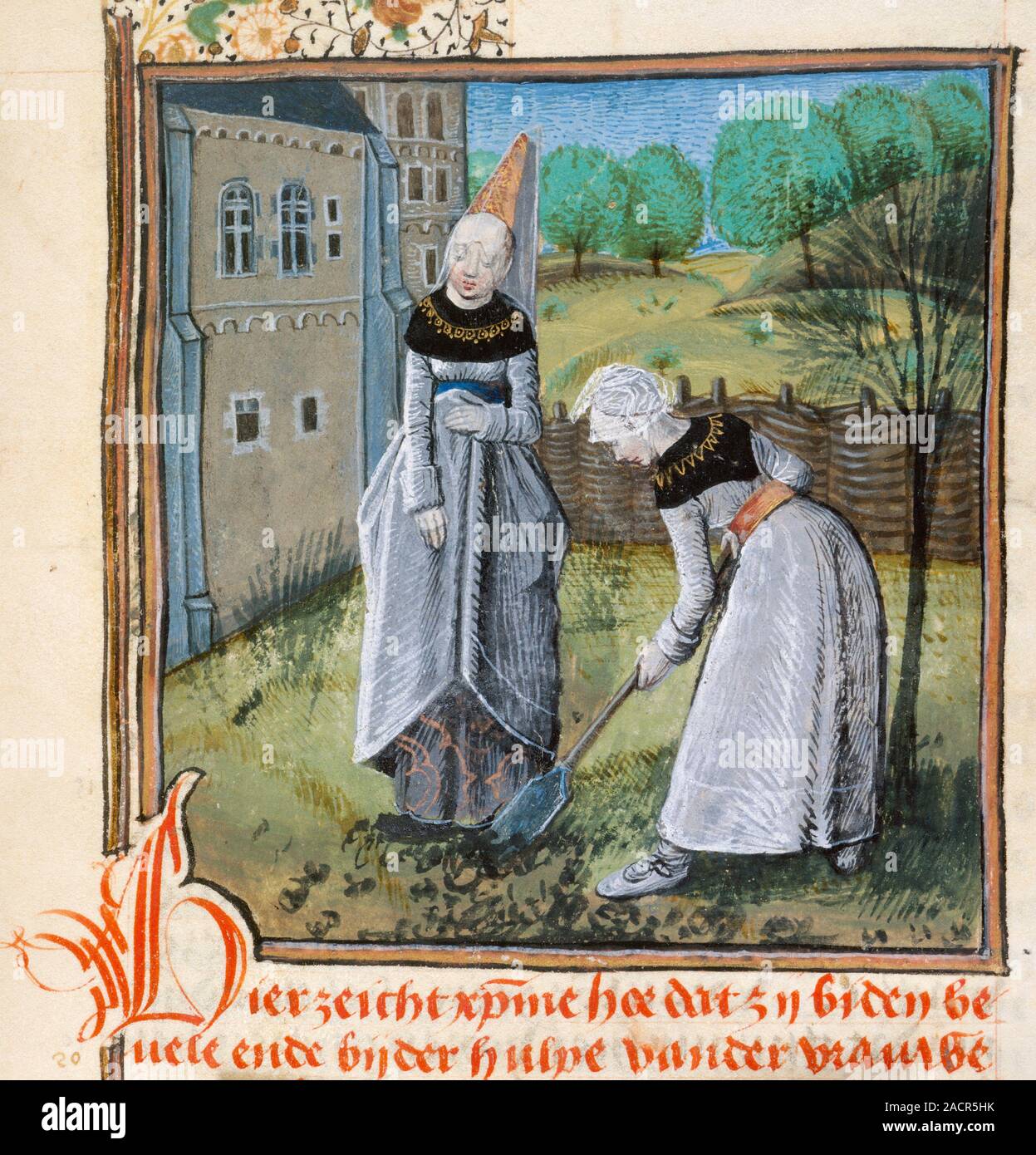 Literary feminist allegory. 15th-century artwork showing Italian-French ...