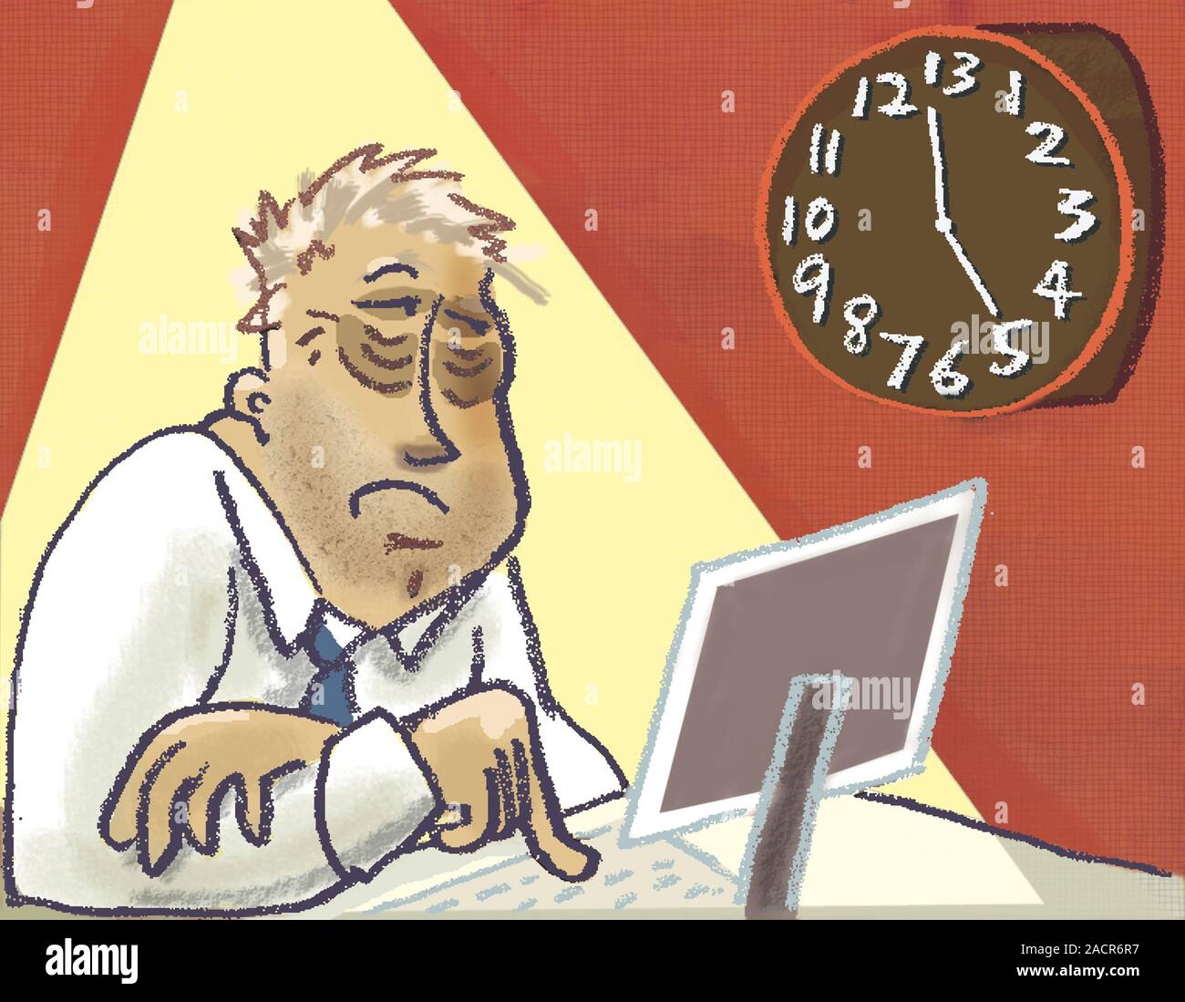 Safe Working Hours While Using Computer Work hours, conceptual computer artwork Stock Photo - Alamy