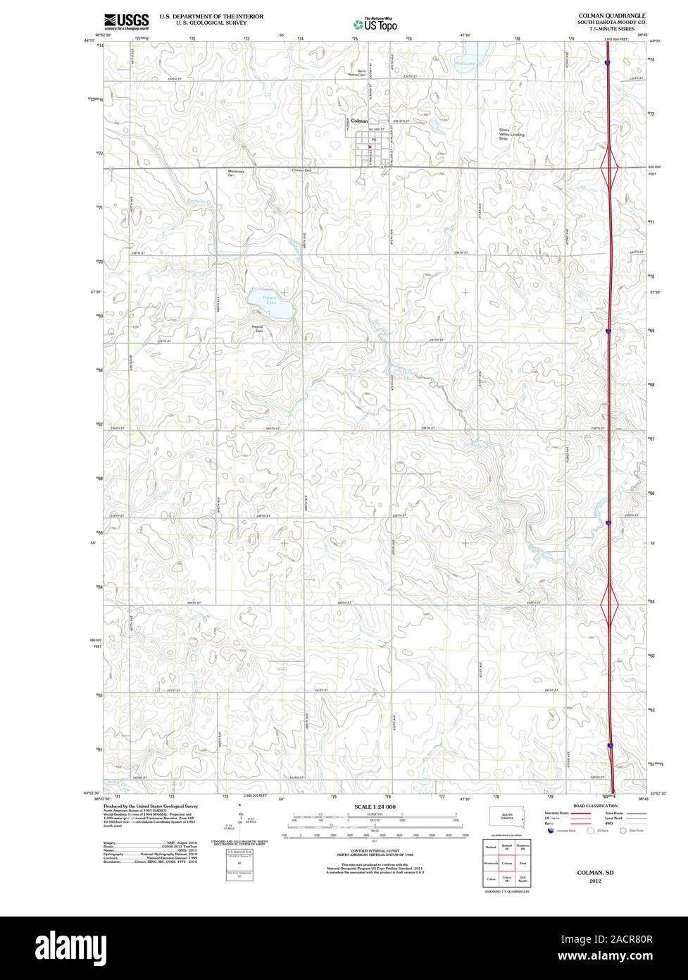 Map of colman south dakota Cut Out Stock Images & Pictures - Alamy