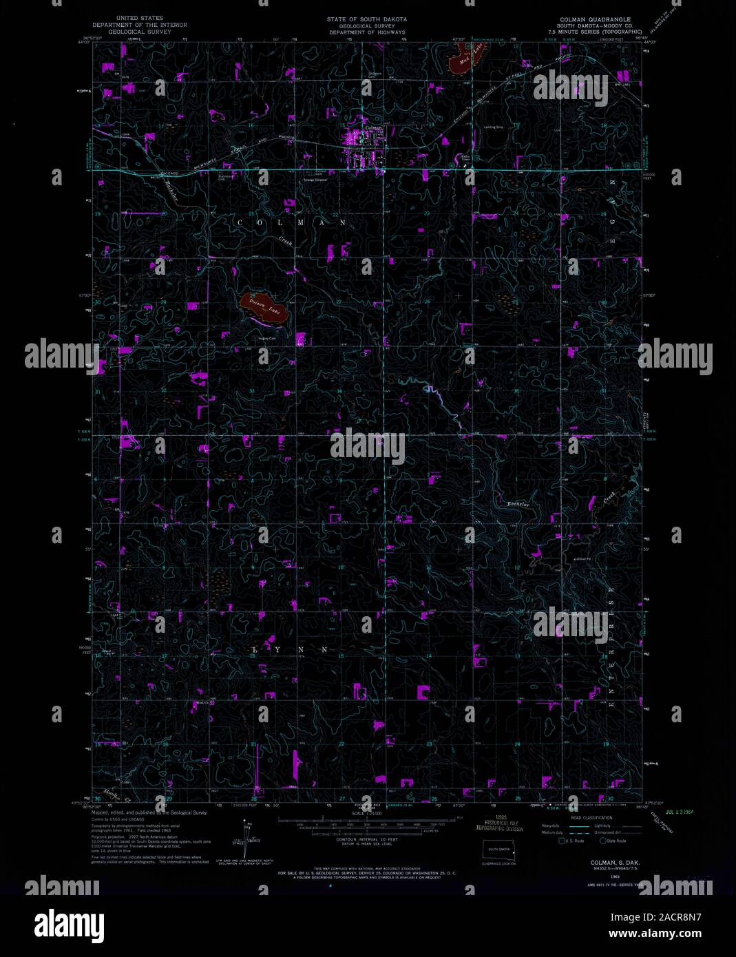 Map of colman south dakota hires stock photography and images Alamy