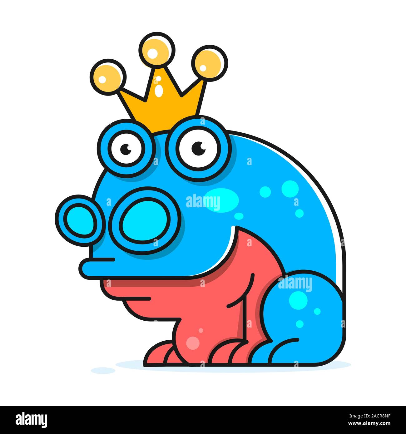 Funny Frog Cartoon Sitting Vector Illustration On White Background Stock Vector