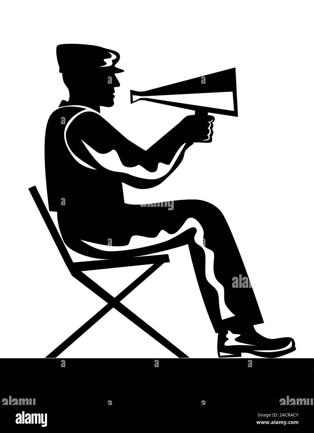 Director with Megaphone Stock Photo - Alamy