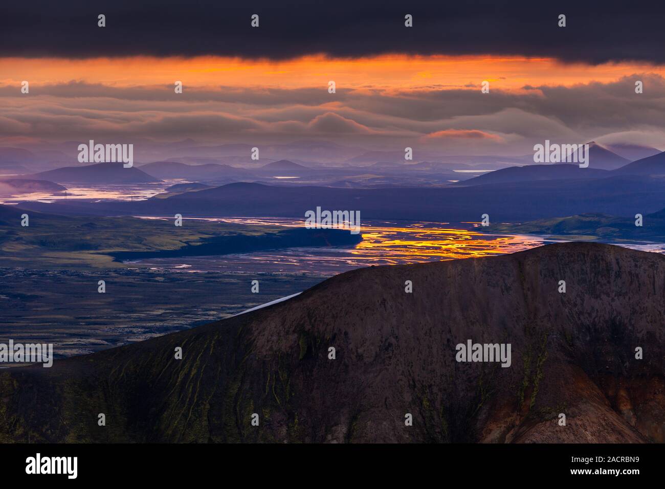 Landmannalaugar at sunrise Stock Photo Alamy