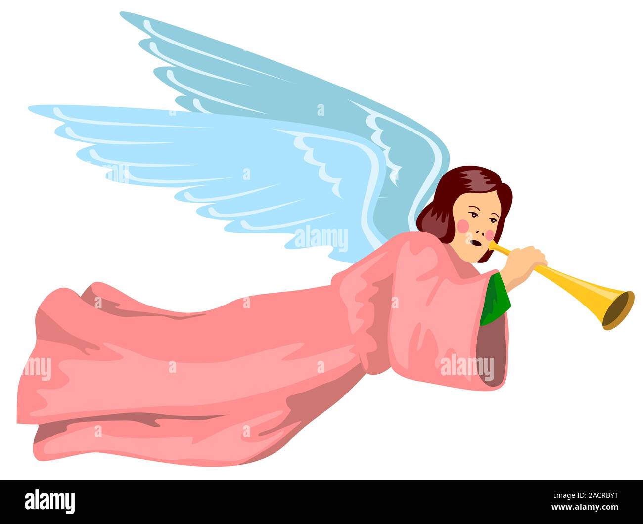 Christmas Angel with Trumpet Stock Photo